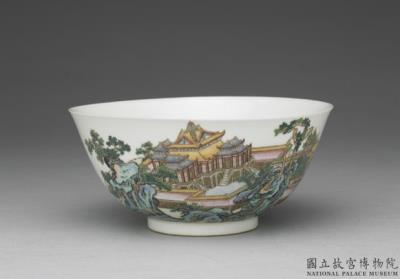 图片[2]-Bowl with landscape and pavilion in falangcai painted enamels, Qianlong reign (1736-1795), Qing dynasty-China Archive